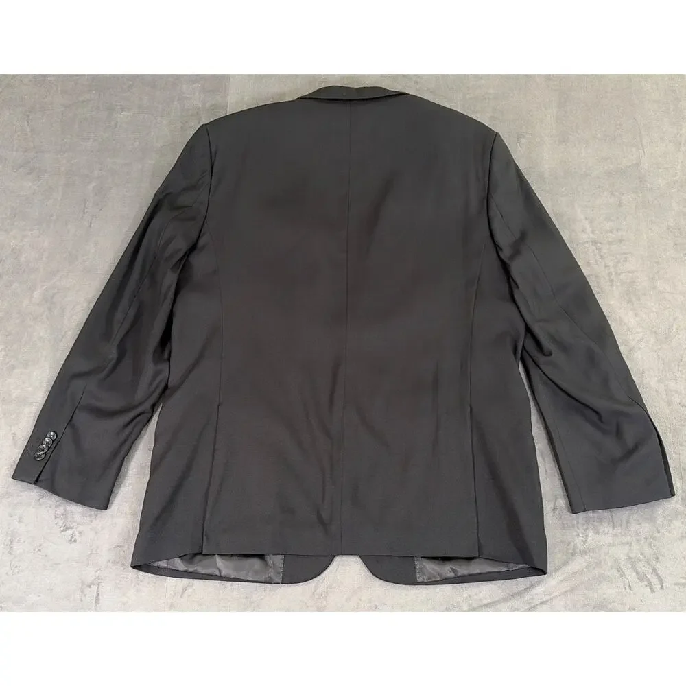 Marc Ecko Suit Black Rayon Polyester Jacket Sport Coat Pants 44R 38Wx29 Chrty